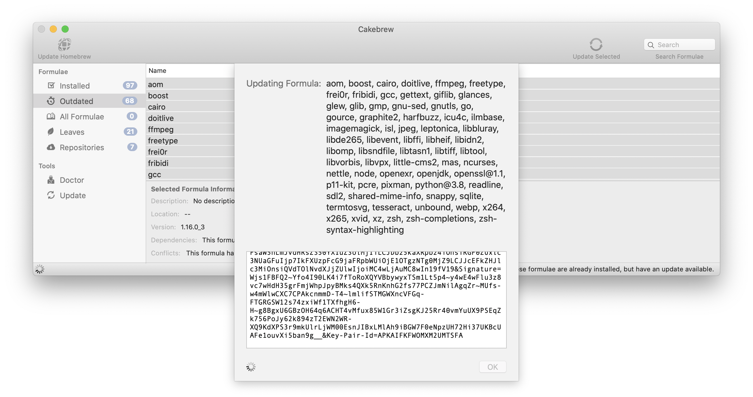 Screenshot: CakeBrew